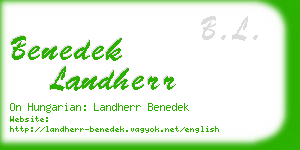 benedek landherr business card